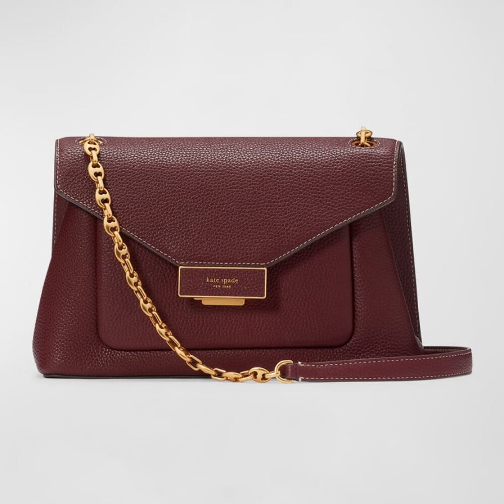 Kate Spade Gramercy Shoulder Bag Red Medium Convertible Leather Crossbody Chain - Picture 9 of 11